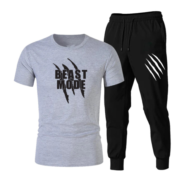 Vinyl Beast Mode Printed Summer Tracksuit For Men