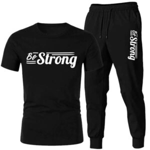 Be Strong Printed Summer Tracksuit For Men (Tshirt and Trouser)