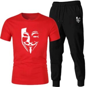 Vinyl Mask Printed Summer Tracksuit For Men