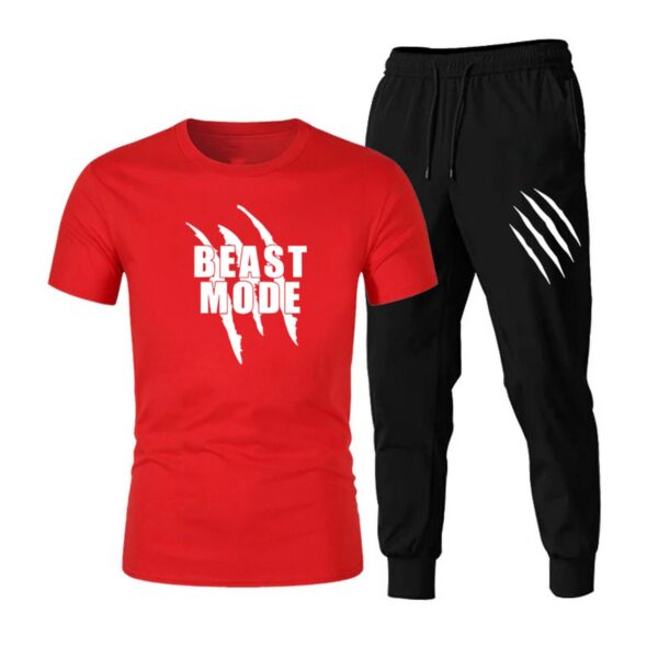 Vinyl Beast Mode Summer Printed Tracksuit For Men