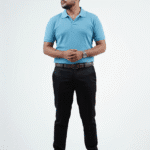 Waffle Knit Polo – Sky Blue | Best Polo For Men Waffle Knit Polo – Sky Blue - Front Full Image