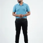 Waffle Knit Polo – Sky Blue | Best Polo For Men Waffle Knit Polo – Sky Blue - Front Full Image