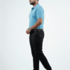 Waffle Knit Polo – Sky Blue - Left Side Full Image