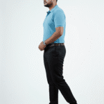 Waffle Knit Polo – Sky Blue | Best Polo For Men Waffle Knit Polo – Sky Blue - Left Side Full Image