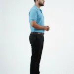 Waffle Knit Polo – Sky Blue | Best Polo For Men Waffle Knit Polo – Sky Blue - Right Side Full Image