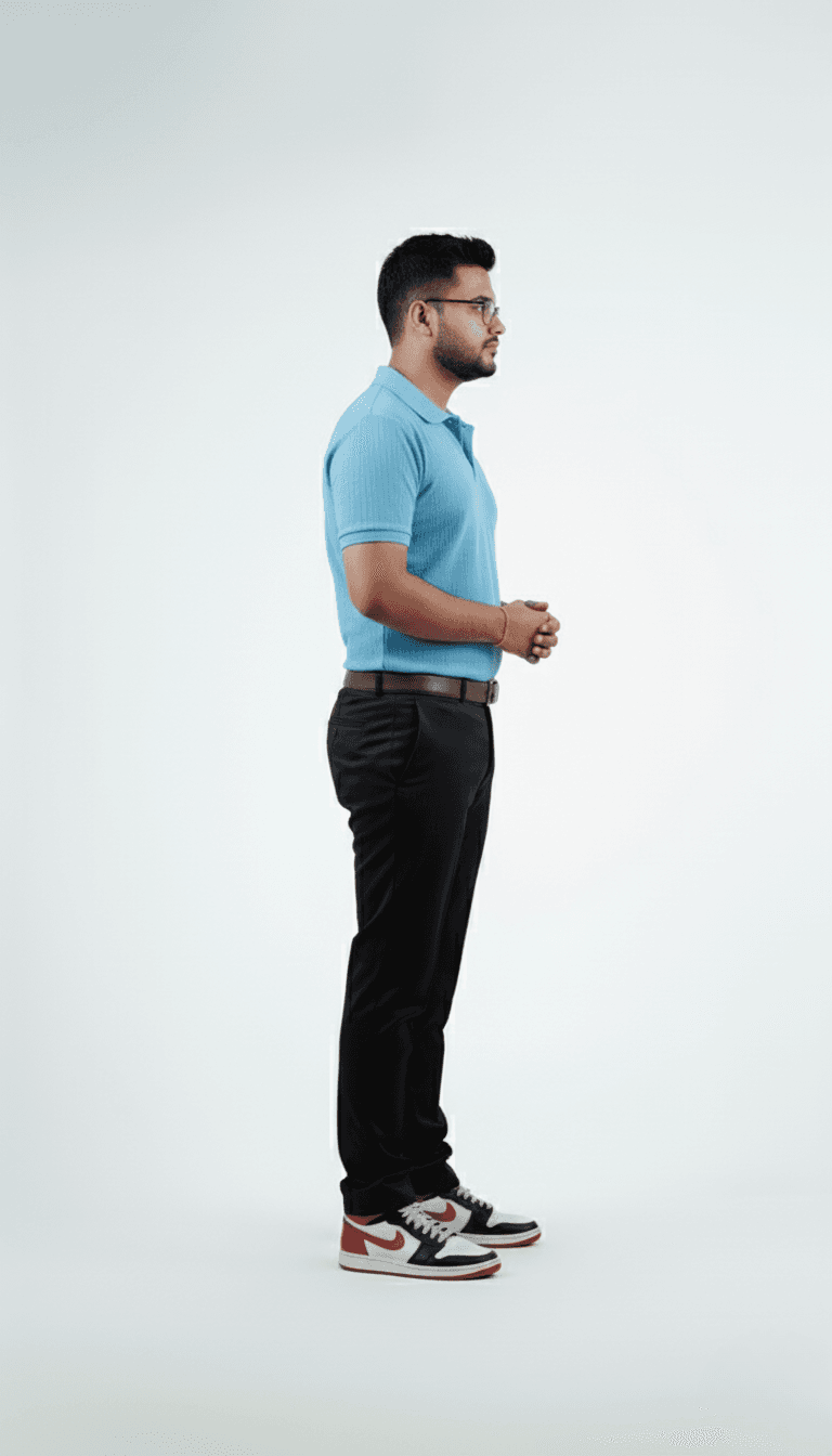 Waffle Knit Polo – Sky Blue | Best Polo For Men Waffle Knit Polo – Sky Blue - Right Side Full Image