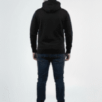 Solid Pull Over Hoodie – Black | Best Hoodie For Men Black Winter Fleece Hoodie - Back Full Image