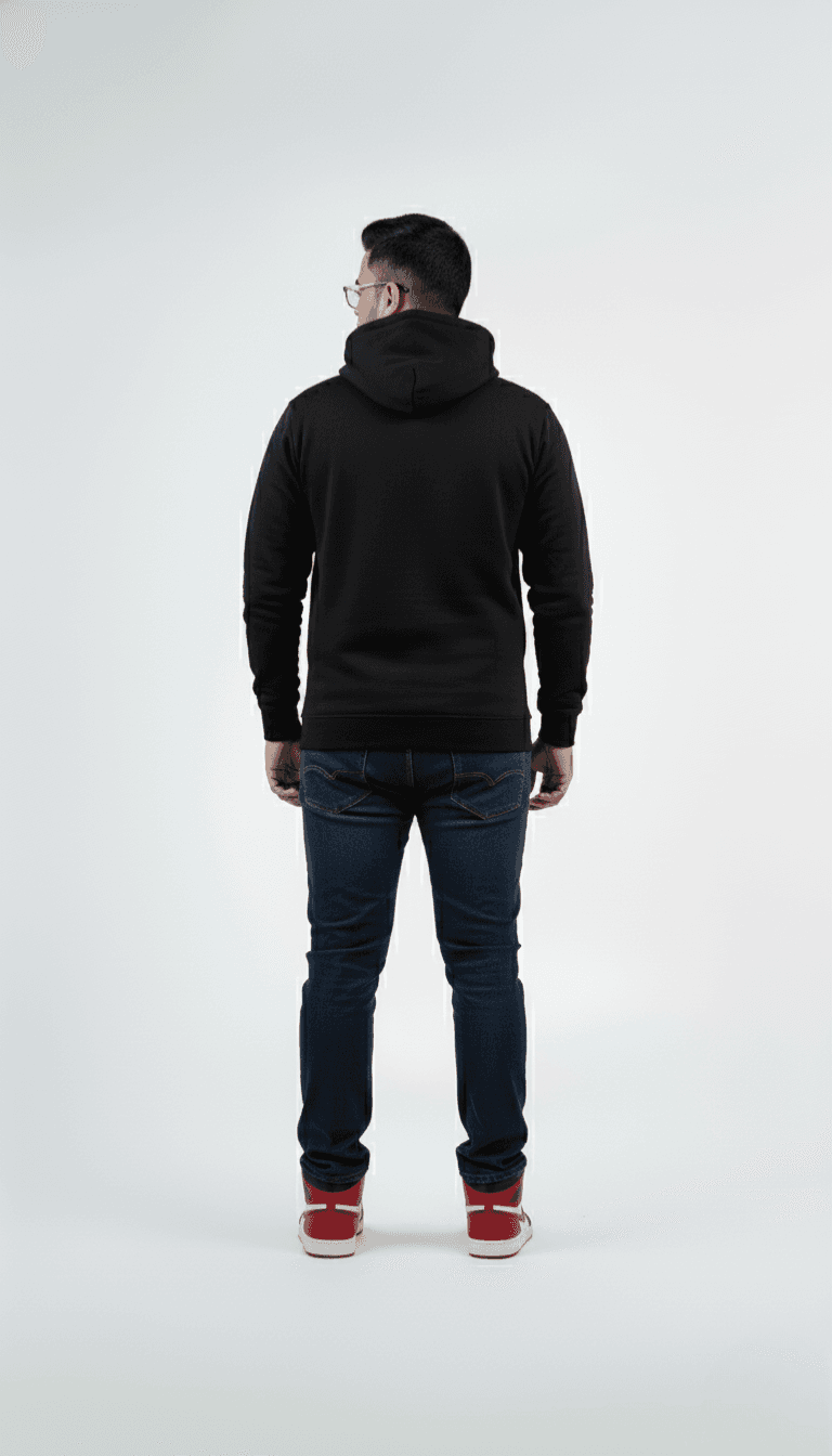 Solid Pull Over Hoodie – Black | Best Hoodie For Men Solid Pull Over Hoodie