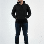 Solid Pull Over Hoodie – Black | Best Hoodie For Men Black Winter Fleece Hoodie - Front Full Image