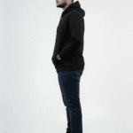 Solid Pull Over Hoodie – Black | Best Hoodie For Men Black Winter Fleece Hoodie - Left Full Image
