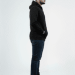 Solid Pull Over Hoodie – Black | Best Hoodie For Men Black Winter Fleece Hoodie - Right Full Image