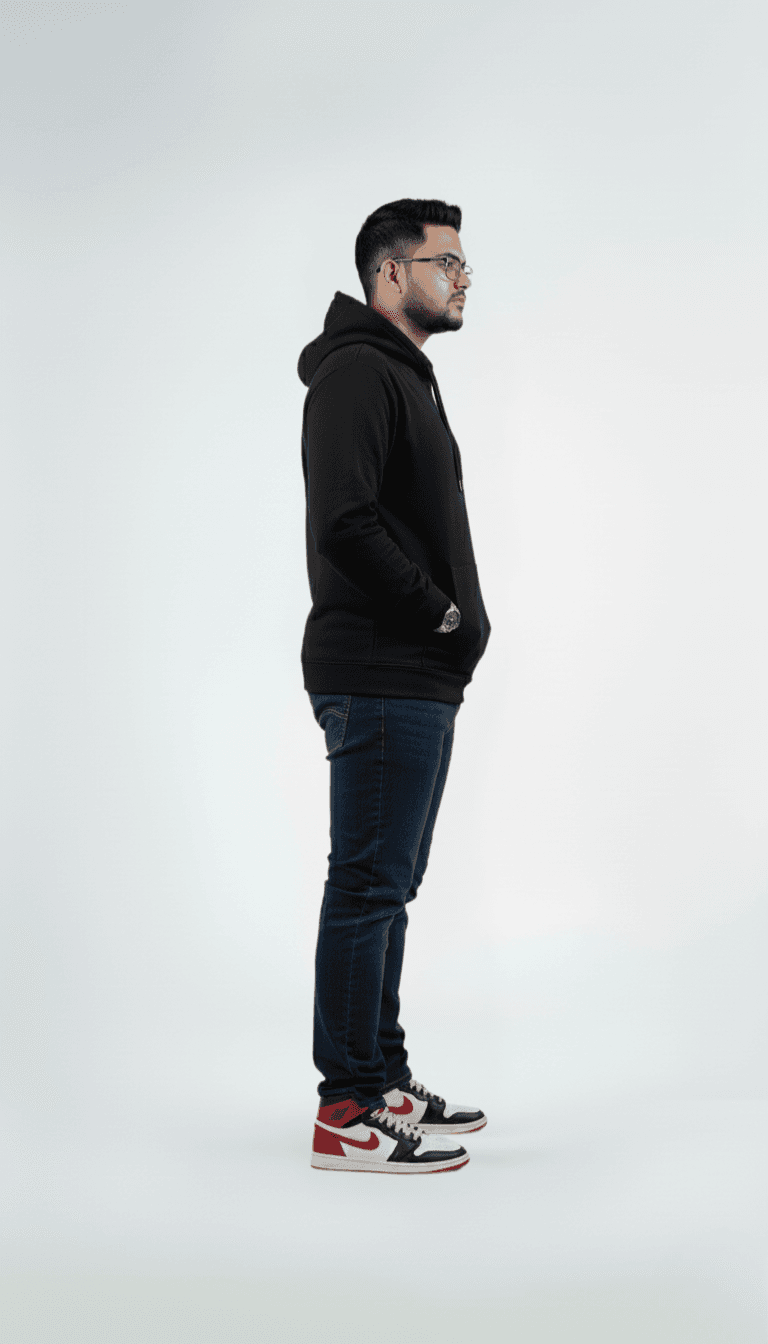 Solid Pull Over Hoodie – Black | Best Hoodie For Men Solid Pull Over Hoodie