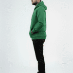 Solid Pull Over Hoodie – Green | Best Hoodie For Men Green Winter Fleece Hoodie - Left Full Image