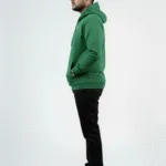 Solid Pull Over Hoodie – Green | Best Hoodie For Men Green Winter Fleece Hoodie - Left Full Image