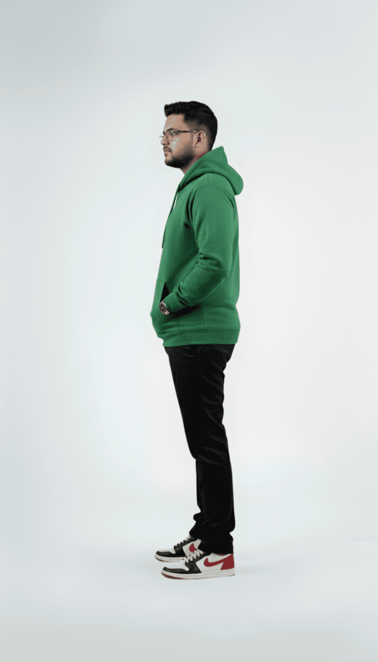 Solid Pull Over Hoodie – Green | Best Hoodie For Men Solid Pull Over Hoodie