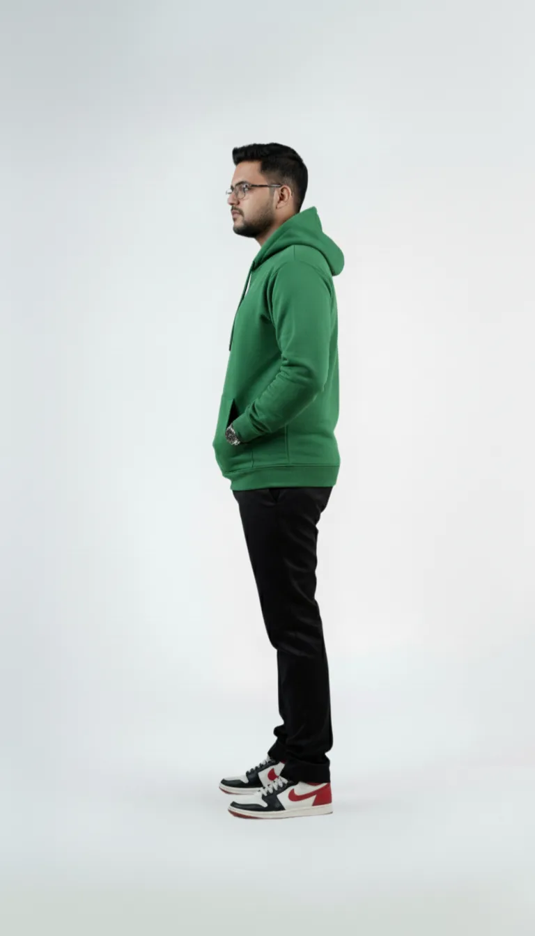 Solid Pull Over Hoodie – Green | Best Hoodie For Men Solid Pull Over Hoodie
