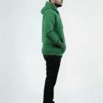 Solid Pull Over Hoodie – Green | Best Hoodie For Men Green Winter Fleece Hoodie - Right Full Image