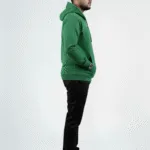 Solid Pull Over Hoodie – Green | Best Hoodie For Men Green Winter Fleece Hoodie - Right Full Image