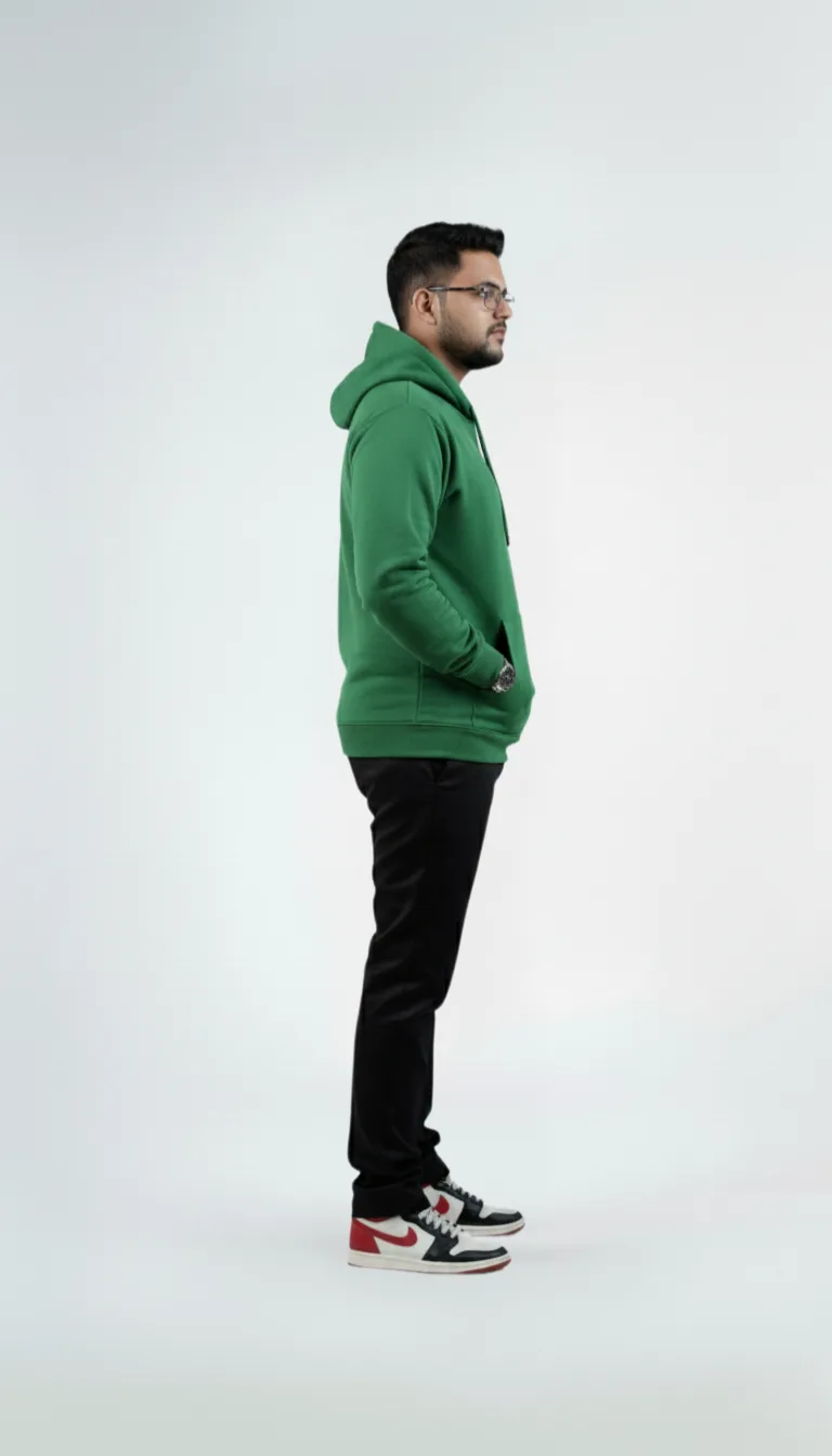 Solid Pull Over Hoodie – Green | Best Hoodie For Men Solid Pull Over Hoodie
