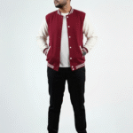 Baseball Varsity Jacket – Maroon | Classic Streetwear with Modern Comfort Baseball Varsity Jacket