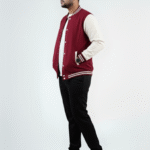 Baseball Varsity Jacket – Maroon | Classic Streetwear with Modern Comfort Baseball Varsity Jacket