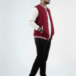 Baseball Varsity Jacket – Maroon | Classic Streetwear with Modern Comfort Baseball Varsity Jacket