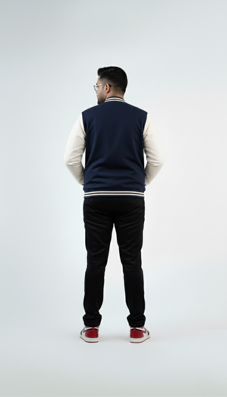 Baseball Varsity Jacket – Navy | Classic Streetwear with Modern Comfort Baseball Varsity Jacket