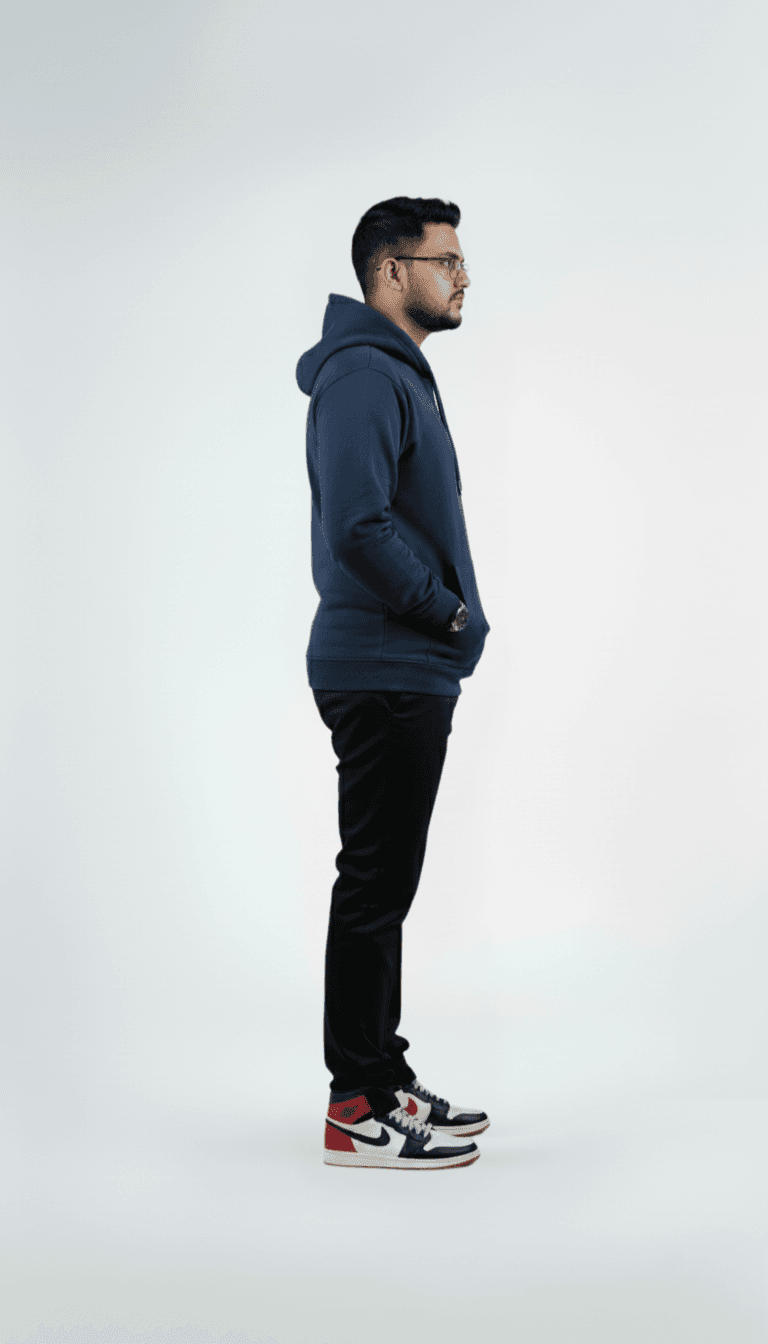 Solid Pull Over Hoodie – Navy | Best Hoodie For Men Solid Pull Over Hoodie
