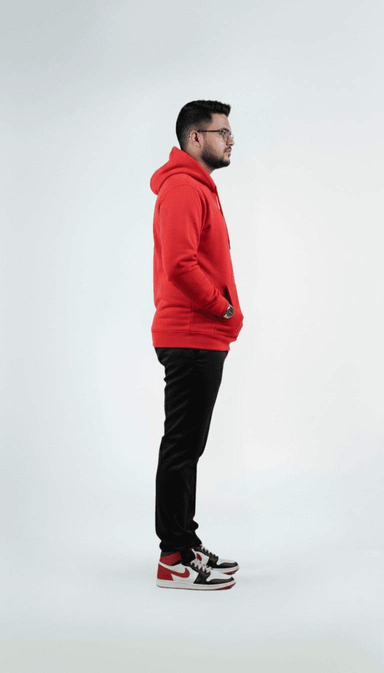 Solid Pull Over Hoodie – Red | Best Hoodie For Men Solid Pull Over Hoodie