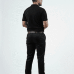 Waffle Knit Polo – Black | Best Polo For Men Waffle Knit Polo – Black - Back Full Image