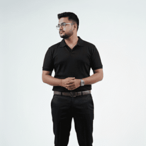Waffle Knit Polo – Black - Front Close Image