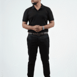 Waffle Knit Polo – Black | Best Polo For Men Waffle Knit Polo – Black - Front Full Image