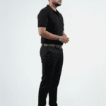 Waffle Knit Polo – Black | Best Polo For Men Waffle Knit Polo – Black - Right Side Full Image