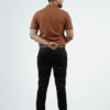 Waffle Knit Polo – Brown - Back Full Image