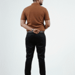 Waffle Knit Polo – Brown | Best Polo For Men Waffle Knit Polo – Brown - Back Full Image