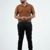 Waffle Knit Polo – Brown - Front Full Image