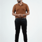 Waffle Knit Polo – Brown | Best Polo For Men Waffle Knit Polo – Brown - Front Full Image