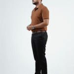 Waffle Knit Polo – Brown | Best Polo For Men Waffle Knit Polo – Brown - Left Side Full Image