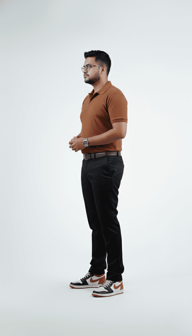 Waffle Knit Polo – Brown | Best Polo For Men Waffle Knit Polo – Brown - Left Side Full Image