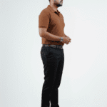 Waffle Knit Polo – Brown | Best Polo For Men Waffle Knit Polo – Brown - Right Side Full Image