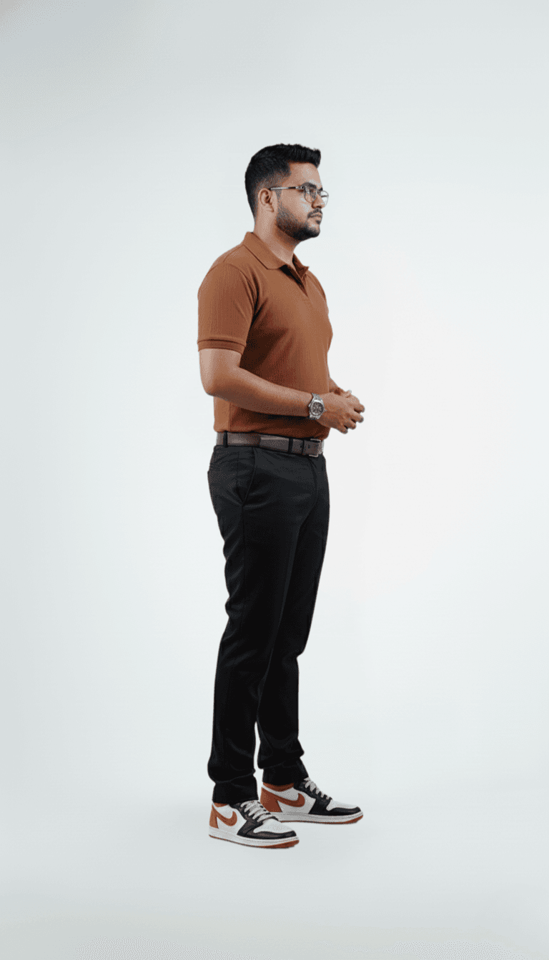 Waffle Knit Polo – Brown | Best Polo For Men Waffle Knit Polo – Brown - Right Side Full Image