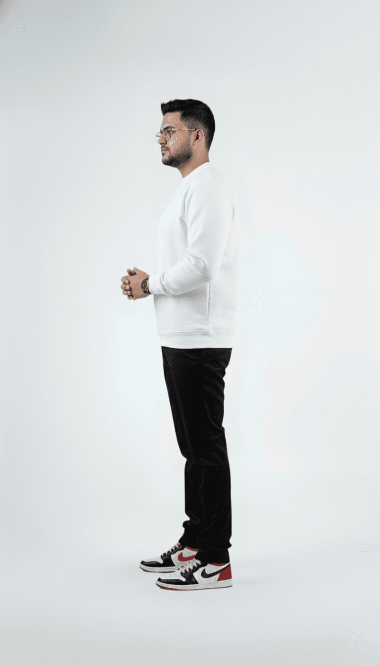 Solid Sweatshirt – White | Best Sweatshirt For Men Solid Sweatshirt