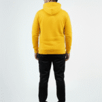 Solid Pull Over Hoodie – Yellow | Best Hoodie For Men Yellow Winter Fleece Hoodie - Back Full Image
