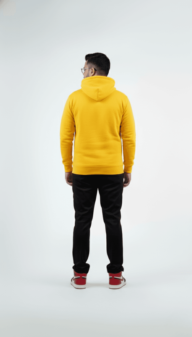 Solid Pull Over Hoodie – Yellow | Best Hoodie For Men Solid Pull Over Hoodie