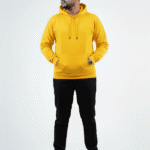 Solid Pull Over Hoodie – Yellow | Best Hoodie For Men Yellow Winter Fleece Hoodie - Front Full Image