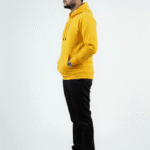 Solid Pull Over Hoodie – Yellow | Best Hoodie For Men Yellow Winter Fleece Hoodie - Left Full Image