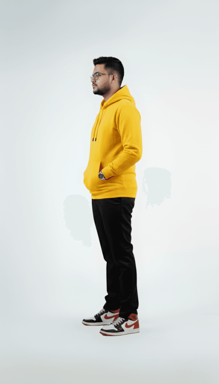 Solid Pull Over Hoodie – Yellow | Best Hoodie For Men Solid Pull Over Hoodie