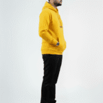 Solid Pull Over Hoodie – Yellow | Best Hoodie For Men Yellow Winter Fleece Hoodie Right Full Image